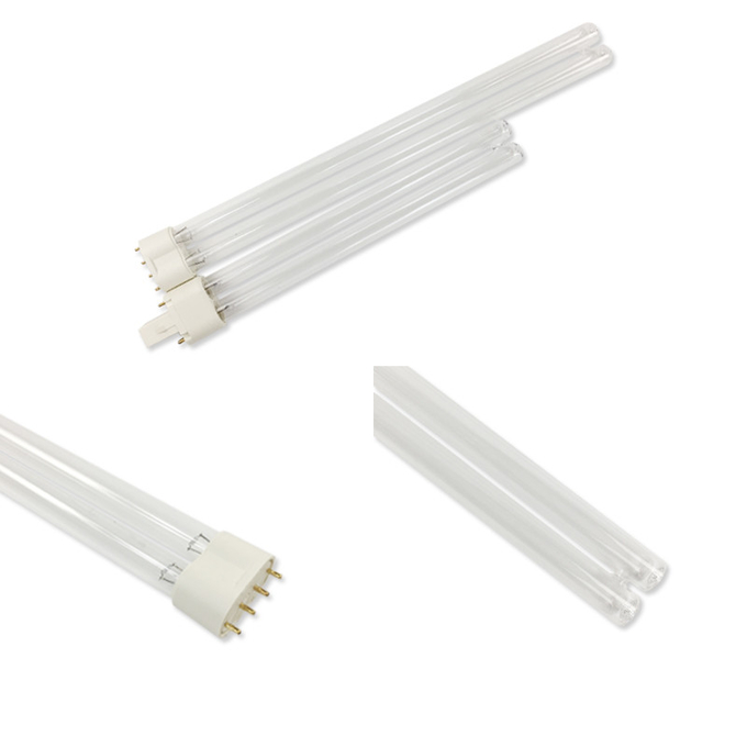 tipo lâmpada germicida UV limpa ultravioleta 0 de 2G11 H da desinfecção 254nm dos tubos leves UVC